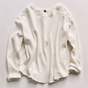 Free People One Blake Thermal Top Coconut Milk XS NWT